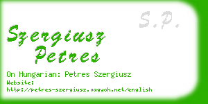 szergiusz petres business card